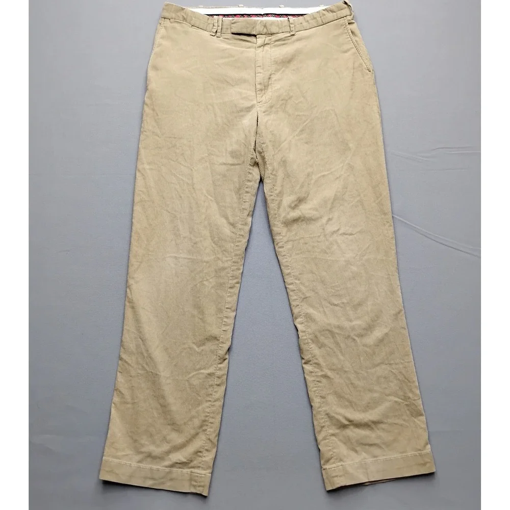 Polo Golf Ralph Lauren Mens Corduroy Pants Tan Beige Straight Leg 36x34